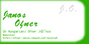 janos ofner business card